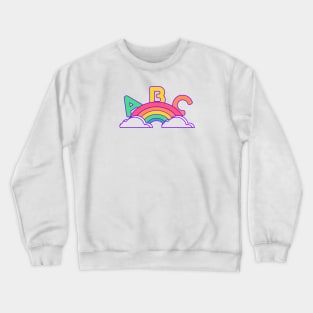 Rainbow brite with alphabet a b c gift for kids Crewneck Sweatshirt